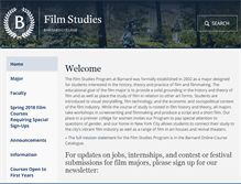 Tablet Screenshot of film.barnard.edu